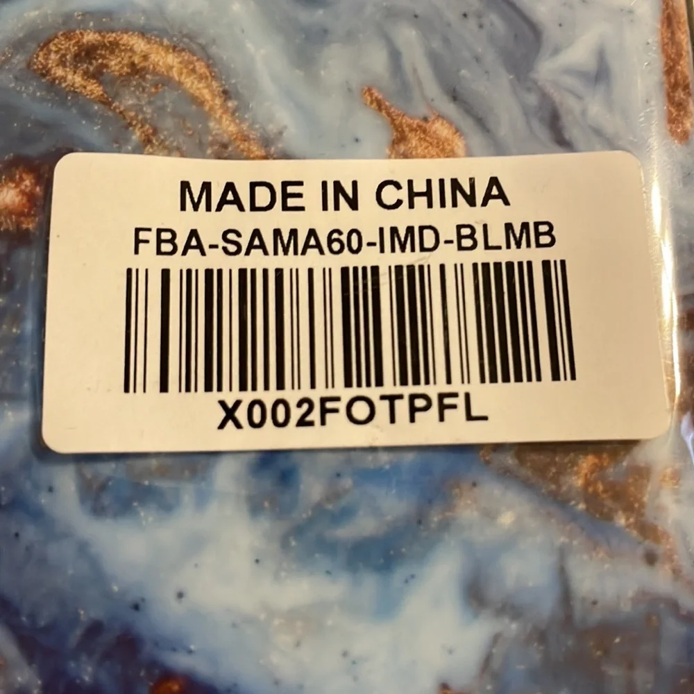 NWT Samsung A60/M40 Blue Marble Cellphone Case